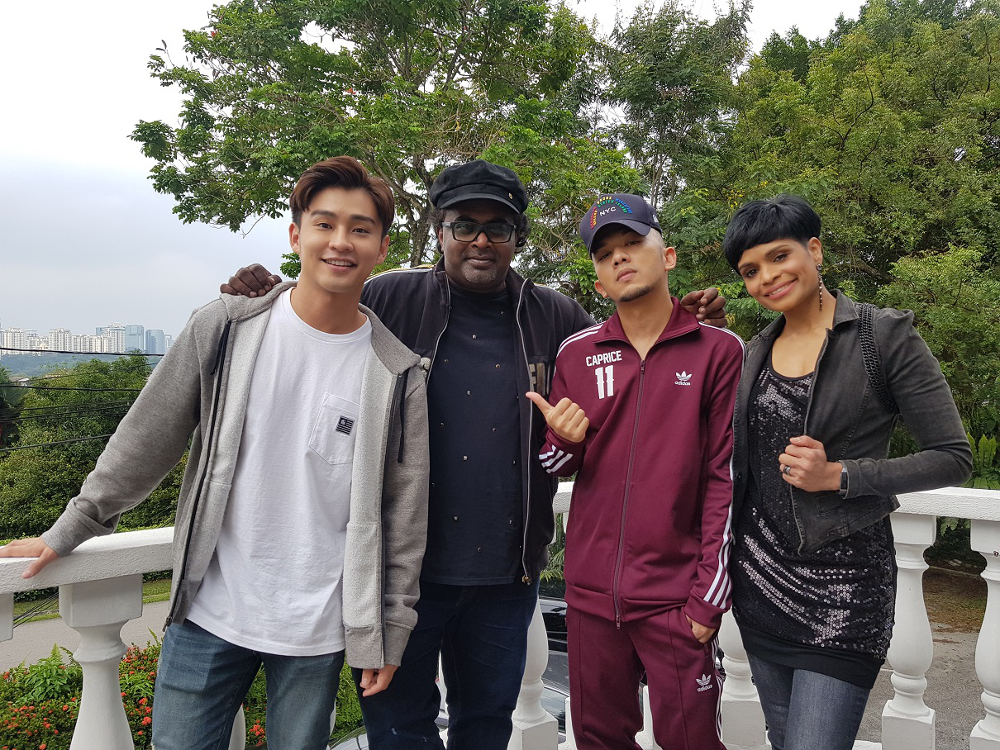 (From left) Alvin Chong, Sasi The Don, Caprice and Jaclyn Victor completed the song and music video in less than five days. u00e2u20acu201d Picture courtesy of Sasi The Don