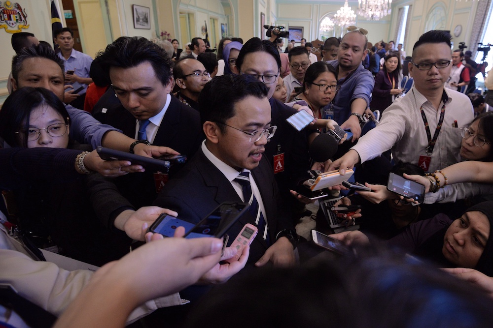 MRL CEO Datuk Seri Darwis Abdul Razak speaks to reporters after a press conference on the East Coast Railway Link (ECRL) project in Putrajaya April 15, 2019. u00e2u20acu201d Picture by Shafwan Zaidon