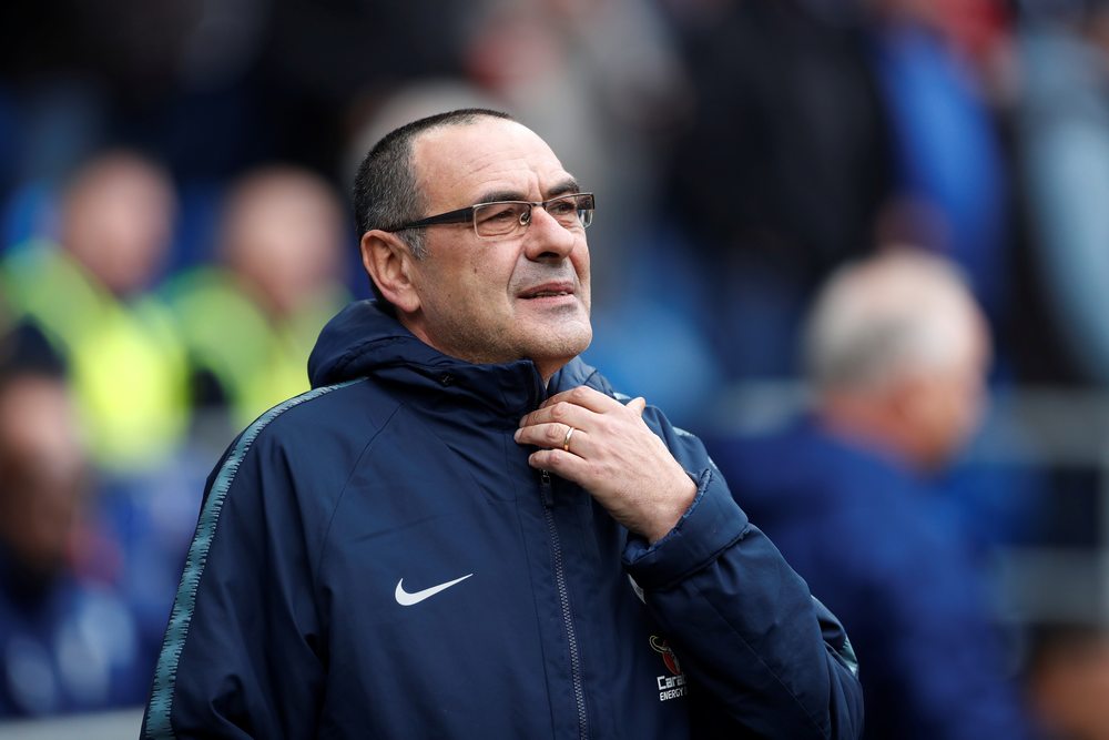 Chelsea manager Maurizio Sarri during the English Premier League match with Cardiff City at Cardiff March 31, 2019. u00e2u20acu201d Reuters pic