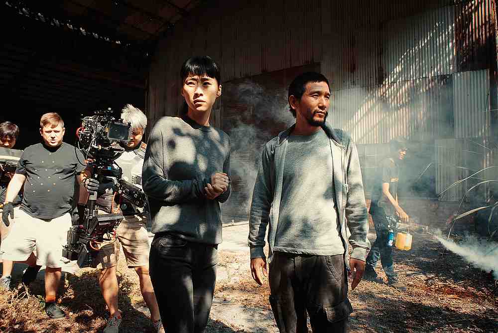 Taiwanese actress Wu Ke-xi with director Midi Z on the film set. — Picture courtesy of Jazzy Pictures