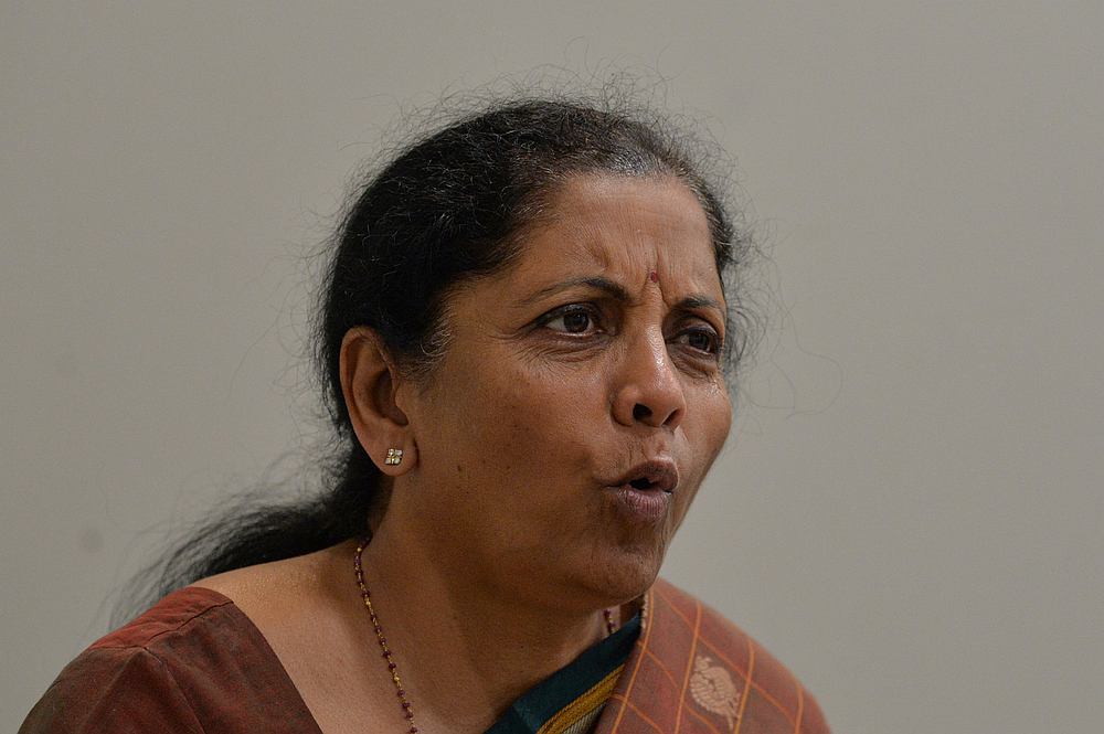 Indian Defence Minister Nirmala Sitharaman speaks duirng an interview at the Bharatiya Janata Party (BJP) headquarters in New Delhi April 9, 2019. u00e2u20acu201d AFP pic