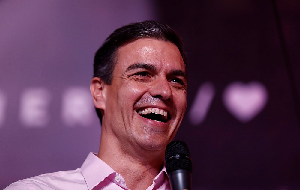 Spain's Prime Minister Pedro Sanchez of the Socialist Workers' Party (PSOE) speaks to supporters while celebrating the result in Spain's general election in Madrid April 28, 2019. u00e2u20acu201d Reuters pic