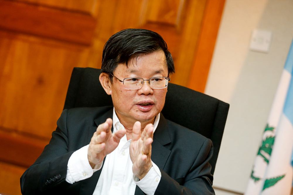 Penang Chief Minister Chow Kon Yeow speaks to Malay Mail at his office in George Town April 12, 2019. u00e2u20acu2022 Picture by Sayuti Zainudin
