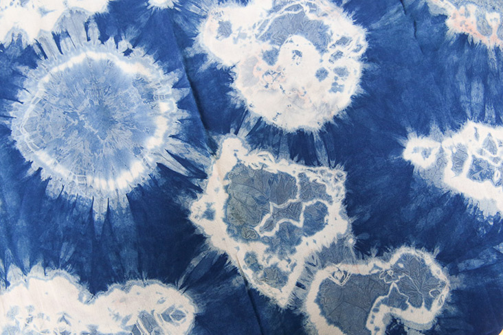 The 'shibori' patterns are up to Nature and you cannot predict what you will get.