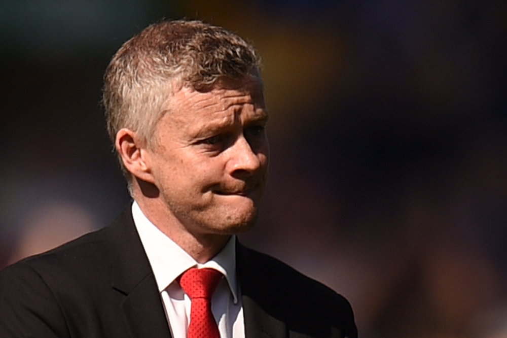 Manchester Unitedu00e2u20acu2122s manager Ole Gunnar Solskjaer reacts after the final whistle in the English Premier League football match between Everton and Manchester United at Goodison Park in Liverpool, north west England April 21, 2019. u00e2u20acu201d AFP pic