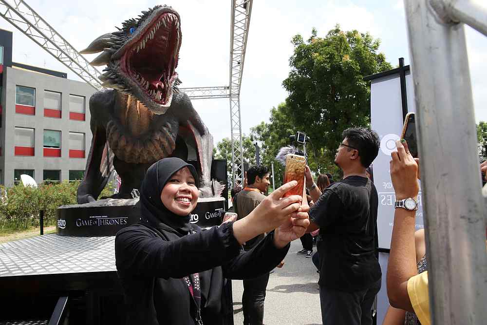 Avid followers of the show can track Viserion down in the Klang Valley in the next 10 days to snap a selfie with him and have a shot at winning exclusive merchandise. — Picture by Choo Choy May