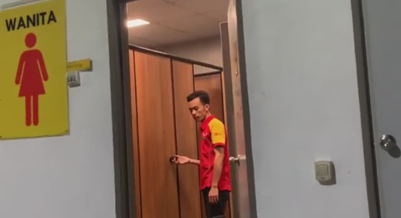 Petrol station staff and bystanders caught a young man filming in ladies toilet in Terengganu. u00e2u20acu201d Facebook screengrab