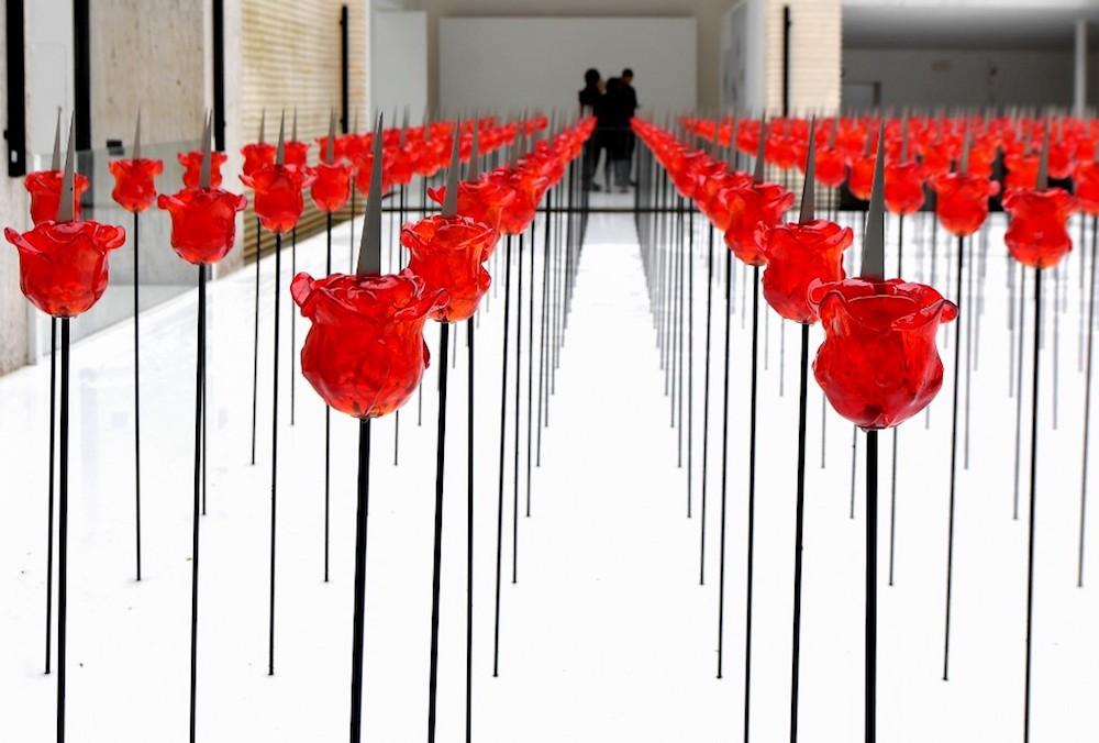 Visitors view u00e2u20acu02dcDiscordo Ergo Sumu00e2u20acu2122 by Austrian artist Renate Bertlmann, during a press preview ahead of the opening of the 58th International Venice Biennale May 9, 2019. u00e2u20acu201d AFP pic