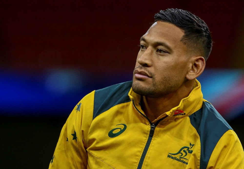 Australiau00e2u20acu2122s wing Israel Folau attends the captainu00e2u20acu2122s run training session at the Principality Stadium in Cardiff November 9, 2018, on the eve of their autumn international rugby union match against Wales. u00e2u20acu201d AFP pic