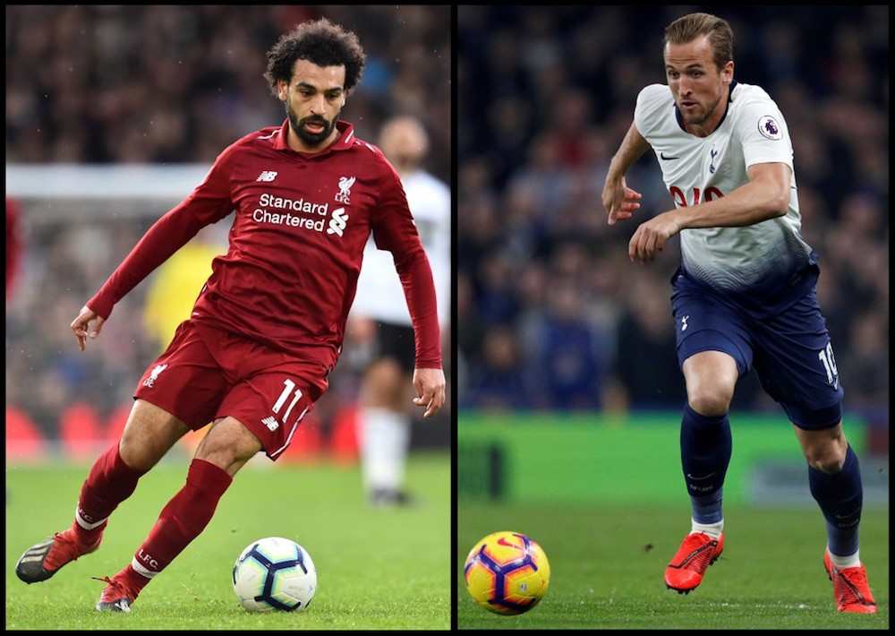 A combination of file pictures shows Liverpoolu00e2u20acu2122s Mohamed Salah in London on March 17, 2019 and Tottenham Hotspuru00e2u20acu2122s Harry Kane in London on February 27, 2019. u00e2u20acu201d AFP pic