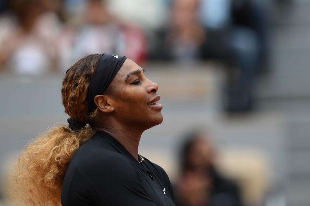 Serena Williams of the US reacts during her womenu00e2u20acu2122s singles second-round match against Japanu00e2u20acu2122s Kurumi Nara at the 2019 French Open tennis tournament in Paris May 30, 2019. u00e2u20acu201d AFP pic