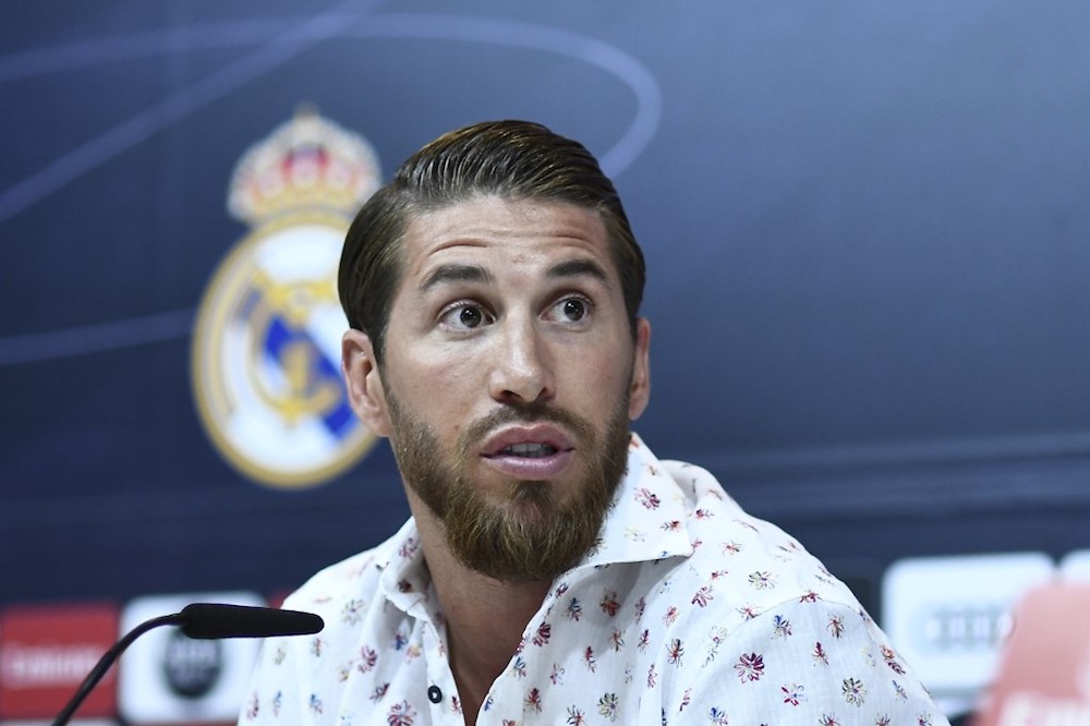 Real Madridu00e2u20acu2122s Sergio Ramos gives a press conference at the clubu00e2u20acu2122s training facilities Valdebebas in Madrid May 30, 2019. u00e2u20acu201d AFP pic