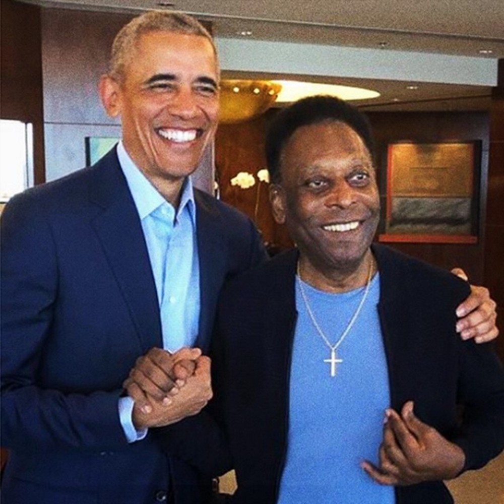 Handout picture from the Instagram account of Brazilu00e2u20acu2122s former football star Pele showing him with former US president Barack Obama in Sao Paulo May 30, 2019. u00e2u20acu201d AFP pic