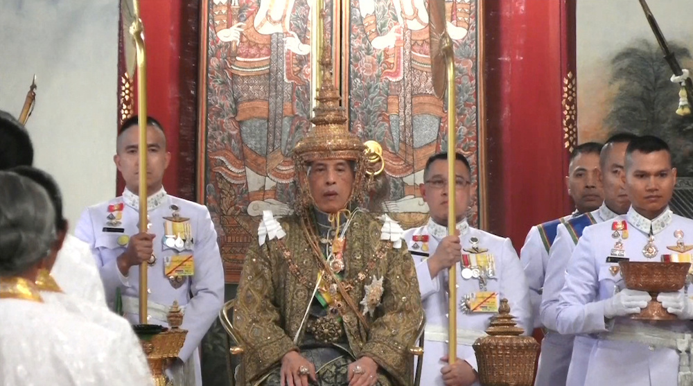 Thailand's King Maha Vajiralongkorn is crowned during his coronation in Bangkok May 4, 2019 in this still image taken from TV footage. u00e2u20acu201d Thai TV/Pool via Reuters