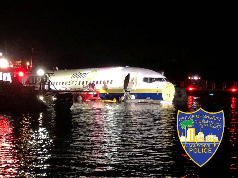 A Boeing 737 is seen in the St Johns River in Jacksonville May 4, 2019 in this picture obtained from social media. u00e2u20acu201d Jacksonville Sheriffu00e2u20acu2122s office handout via Reuters
