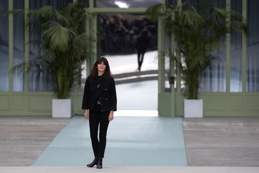 French fashion designer Virginie Viard acknowledges the audience the end of the 2020 Chanel Croisiere (Cruise) fashion show at the Grand Palais in Paris May 3, 2019. u00e2u20acu201d AFP pic