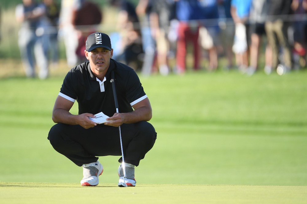 Brooks Koepka lines up a putt on the 16th green during the third round of the 2019 PGA Championship at the Bethpage Black course in Farmingdale, New York May 18, 2019. u00e2u20acu201d AFP pic 