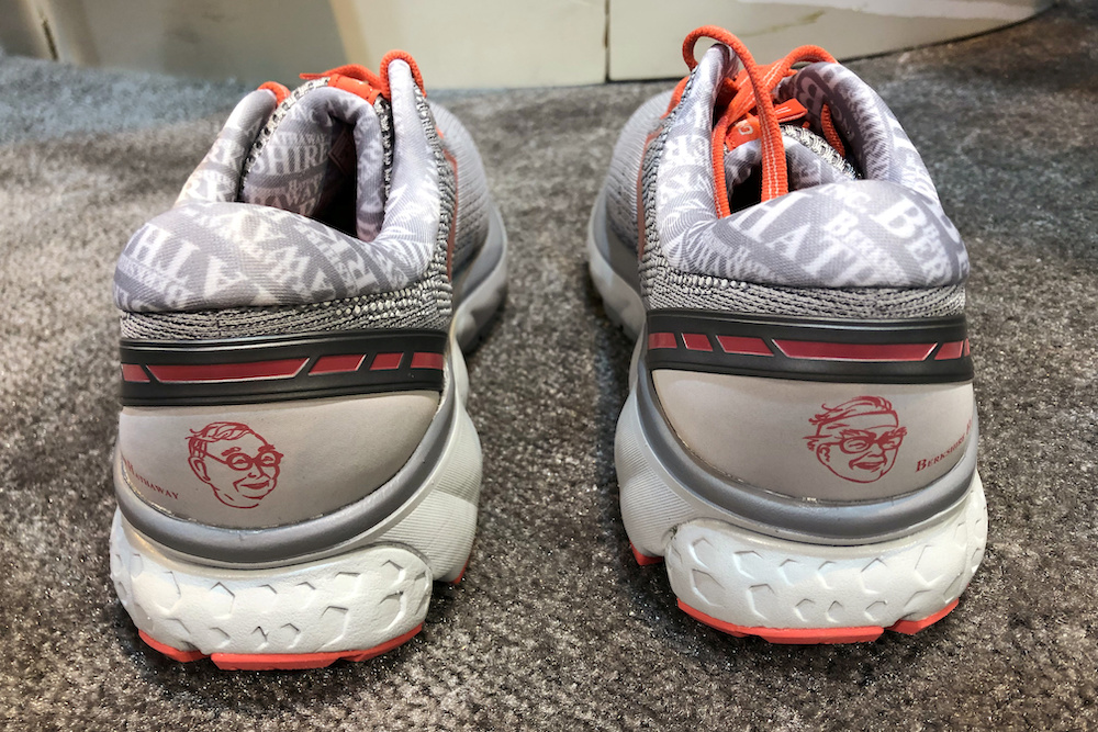 Special edition Brooks Ghost 11 running shoes featuring images of Berkshire Hathaway Chairman Warren Buffett and Vice Chairman Charlie Munger are seen at Berkshireu00e2u20acu2122s annual shareholder shopping day in Omaha May 3, 2019. u00e2u20acu201d Reuters pic