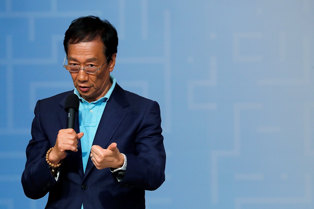 Terry Gou, founder and chairman of Foxconn speaks during a forum in Taipei April 30, 2019. u00e2u20acu201d Reuters pic 