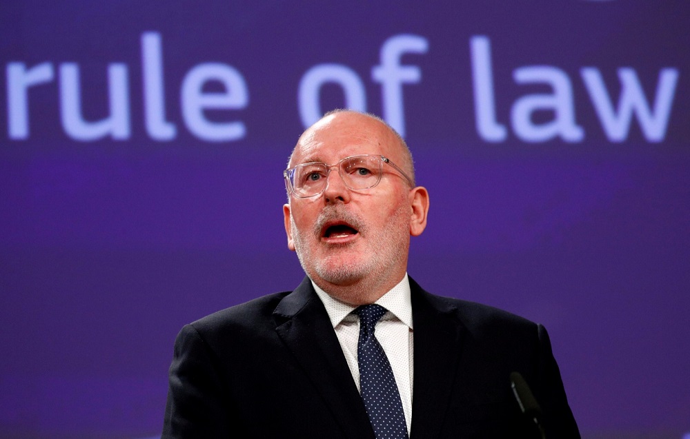 European Commission First Vice-President Frans Timmermans holds a news conference in Brussels April 3, 2019. u00e2u20acu201d Reuters pic