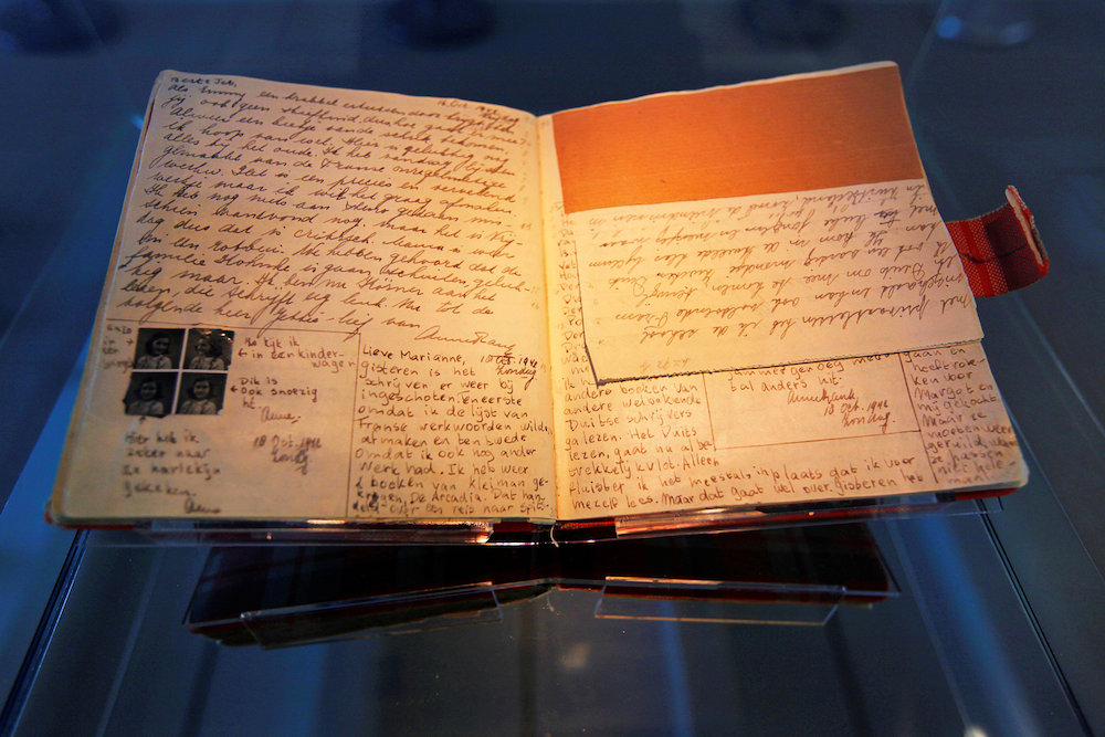 The first diary of Anne Frank sits on display in the Anne Frank House in Amsterdam April 28, 2010. u00e2u20acu201d Reuters pic