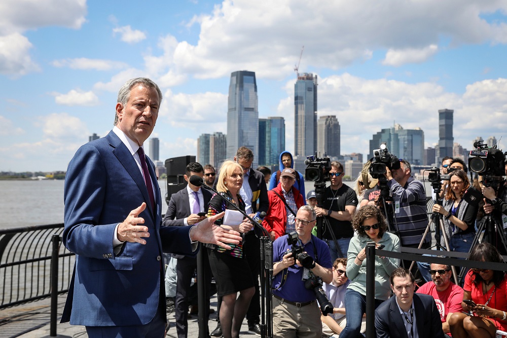 New York City Mayor and Democratic Presidential candidate Bill de Blasio speaks during a news conference in New York May 16, 2019. u00e2u20acu201d Reuters pic