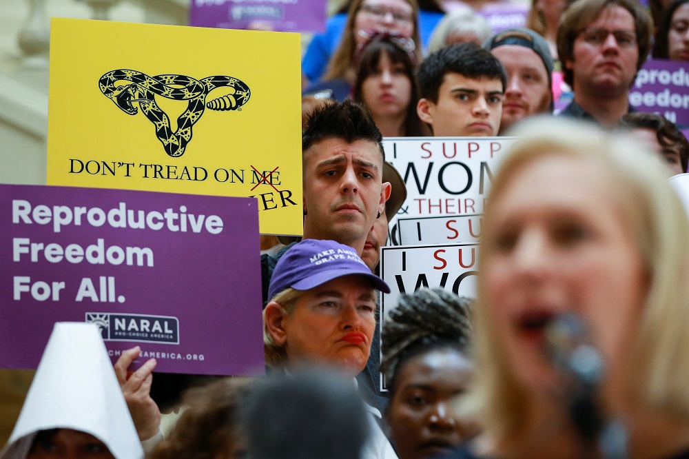 Pro-choice supporters listen as Democratic 2020 US presidential candidate and Senator Kirsten Gillibrand speaks in Atlanta May 16, 2019. u00e2u20acu201d Reuters pic