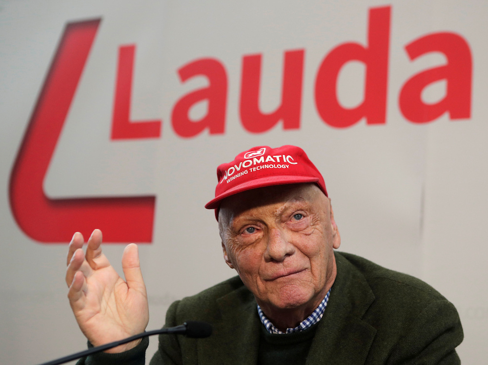 Niki Lauda addresses a news conference presenting his new airline Laudamotion in Vienna March 16, 2018. u00e2u20acu201d Reuters pic