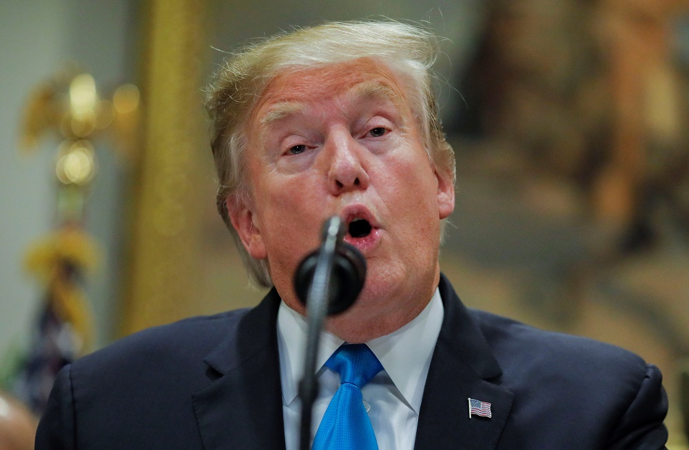 US President Donald Trump speaks to reporters on a range of issues during an event devoted to u00e2u20acu02dcAmericau00e2u20acu2122s farmers and ranchersu00e2u20acu2122 in the Roosevelt Room of the White House in Washington May 23, 2019. u00e2u20acu201d Reuters pic
