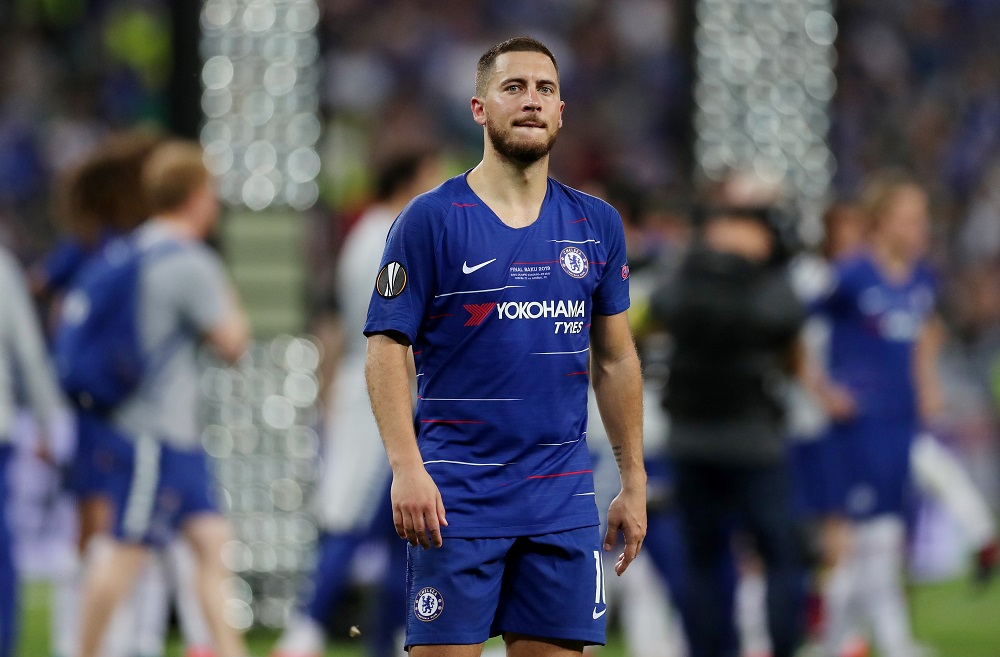Chelsea's Eden Hazard celebrates after winning the Europa League at the Baku Olympic Stadium in Azerbaijan May 29, 2019. u00e2u20acu201d Reuters pic