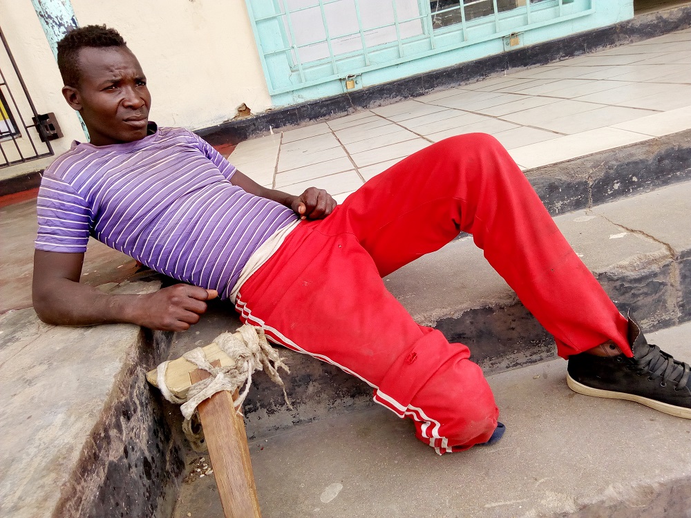 Innocent Musona, whose right leg was amputated at the age of 10, poses for an undated photo in Zimbabwe — Picture by Nhau Mangirazi via Reuters
