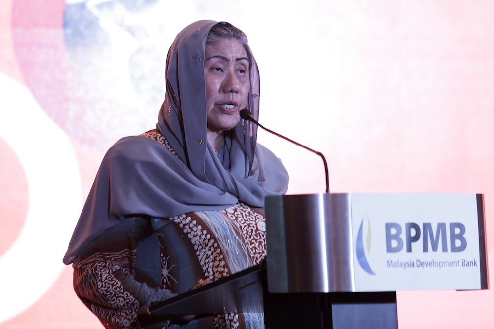Bank Pembangunan Malaysia chairman Datuk Zaiton Mohd Hassan gives her opening remarks during the launch of the Public Transport Fund in Kuala Lumpur May 2, 2019. u00e2u20acu201d Picture by Ahmad Zamzahuri