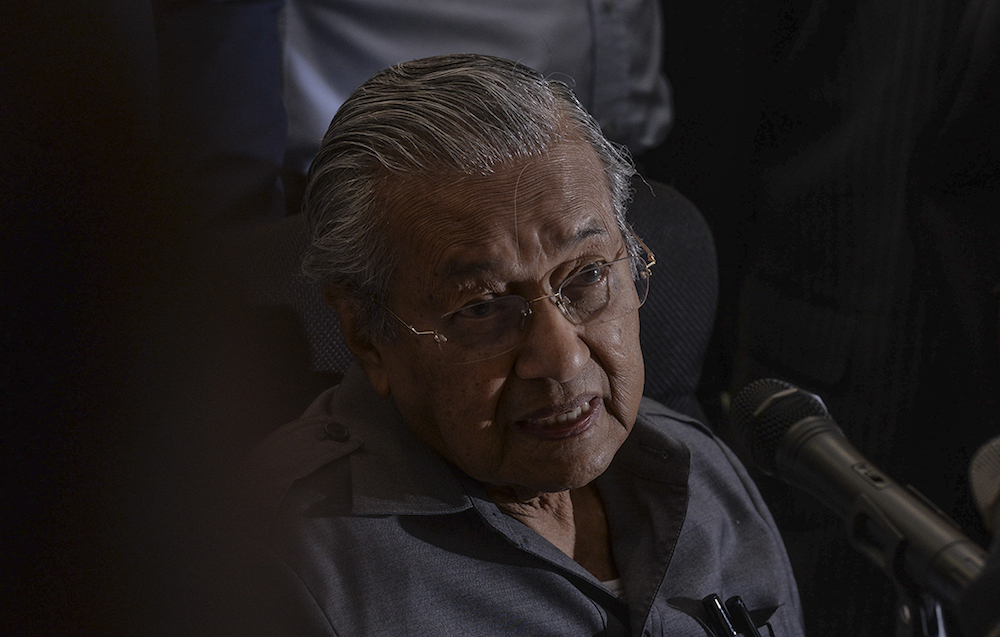 Tun Dr Mahathir Mohamad speaks to reporters during a press conference at Al-Bukhary Foundation in Kuala Lumpur May 3, 2019. u00e2u20acu201d Picture by Shafwan Zaidon