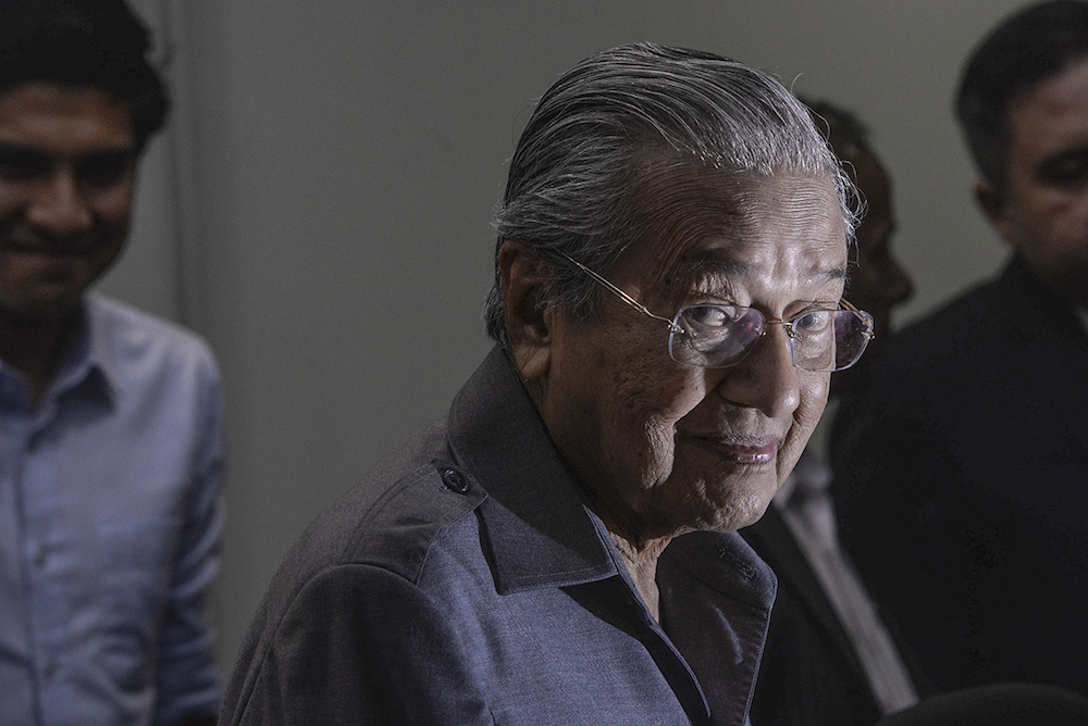 Tun Dr Mahathir Mohamad speaks to reporters during a press conference at Al-Bukhary Foundation in Kuala Lumpur May 3, 2019. u00e2u20acu201d Picture by Shafwan Zaidon