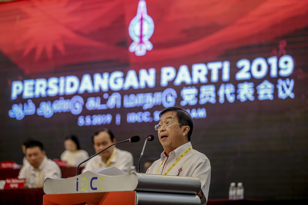 DAP chairman Tan Kok Wai speaks at the 2019 DAP National Conference in Shah Alam May 5, 2019. u00e2u20acu201d Picture by Firdaus Latif