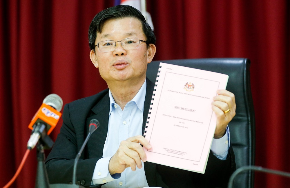Penang Chief Minister Chow Kon Yeow speaks during a press conference in George Town May 6, 2019. u00e2u20acu201d Picture by Sayuti Zainudinu00e2u20acu0192