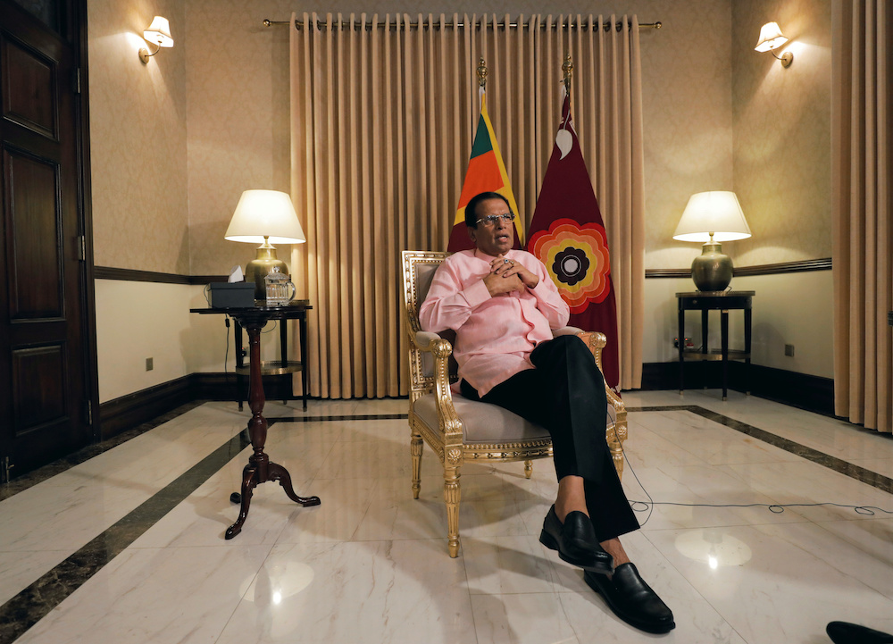 Sri Lankau00e2u20acu2122s President Maithripala Sirisena speaks during an interview with Reuters at his residence in Colombo May 4, 2019. u00e2u20acu201d Reuters picnn