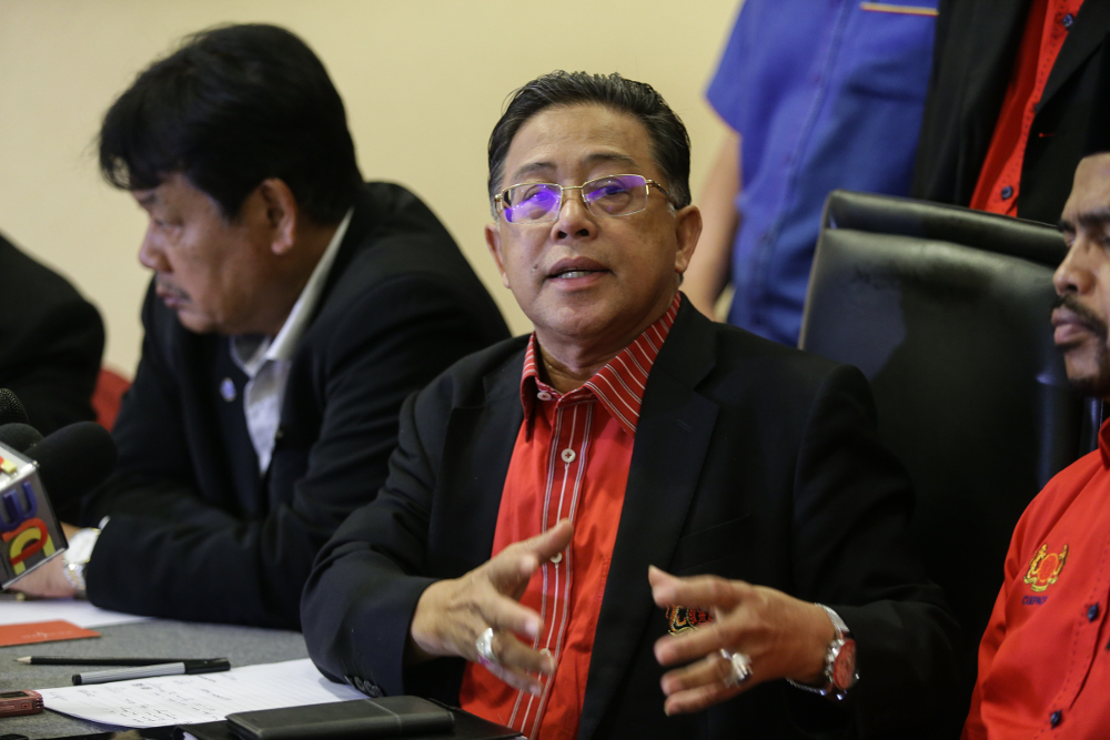 Cuepacs president Datuk Azih Muda speaks during press conference in Kuala Lumpur May 13, 2019. u00e2u20acu201d Picture by Ahmad Zamzahuri  