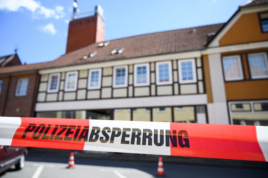 A house is cordoned off in Wittingen where two bodies were found on May 13, 2019 during investigations into the deaths of three people discovered in a Bavarian hotel room and killed by crossbow bolts. u00e2u20acu201d AFP picnn