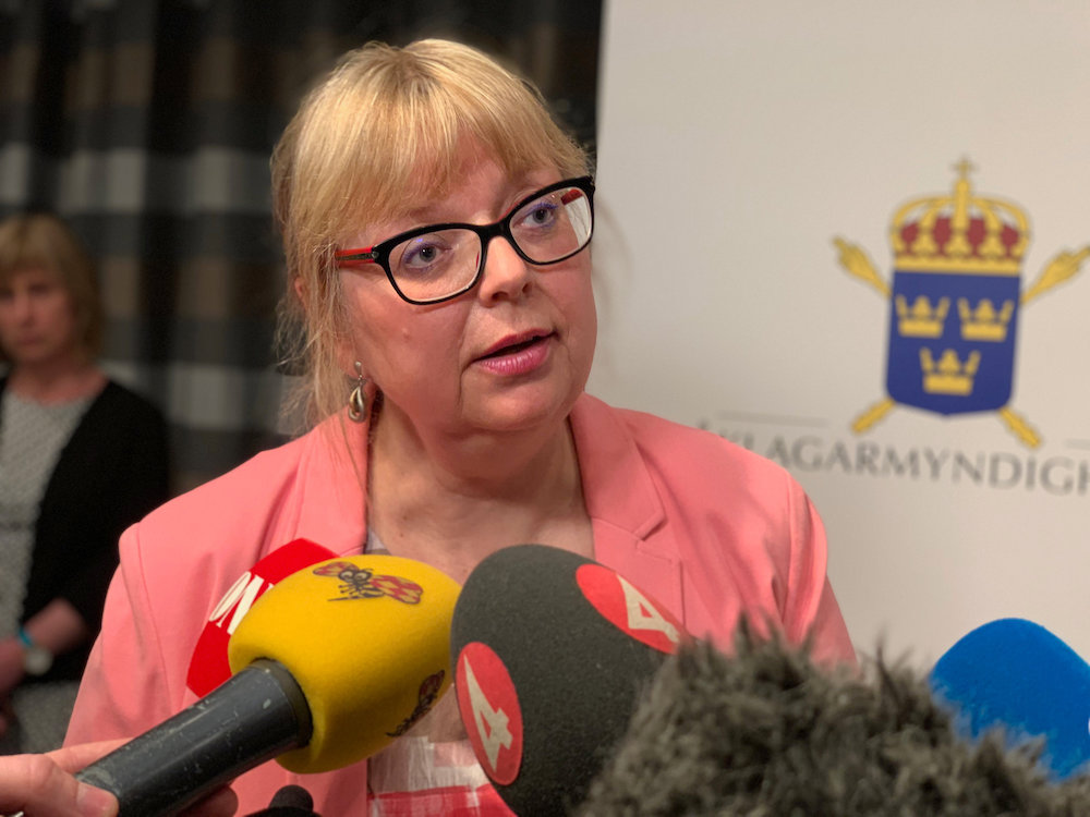 Swedish Vice Chief Prosecutor Eva-Marie Persson talks to reporters after announcing that the prosecutor will re-open the preliminary investigation against Julian Assange at a news conference in Stockholm, Sweden May 13, 2019. u00e2u20acu201d Reuters picnn