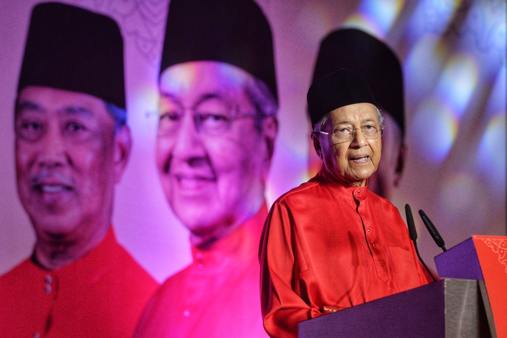 Prime Minister Tun Dr Mahathir Mohamad delivers his speech during Parti Pribumi Bersatu Malaysiau00e2u20acu2122s breaking fast event at Putrajaya International Convention Centre (PICC) May 14, 2019. u00e2u20acu201d Picture by Shafwan Zaidon