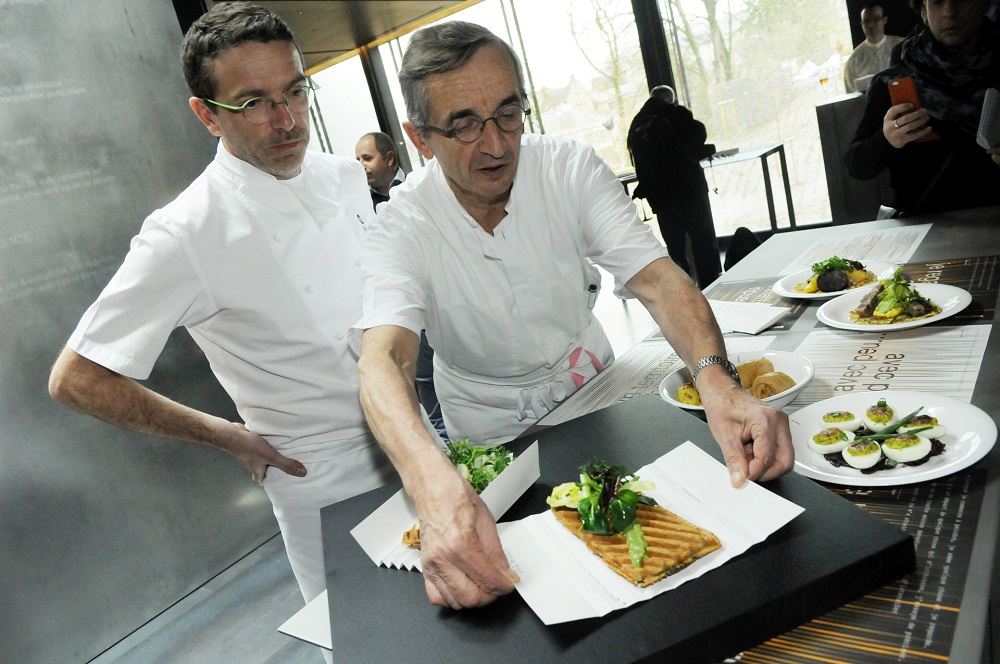 French chef Michel Bras and his son Sebastien in 2014. u00e2u20acu201d AFP pic