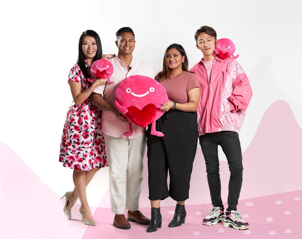 (From left) Beatrice Chia-Richmond, Subhas Nair, Preeti Nair and Tosh Zhang, who are ambassadors for the Pink Dot movement in 2019. u00e2u20acu201d Picture courtesy of Pink Dot Singapore via TODAY