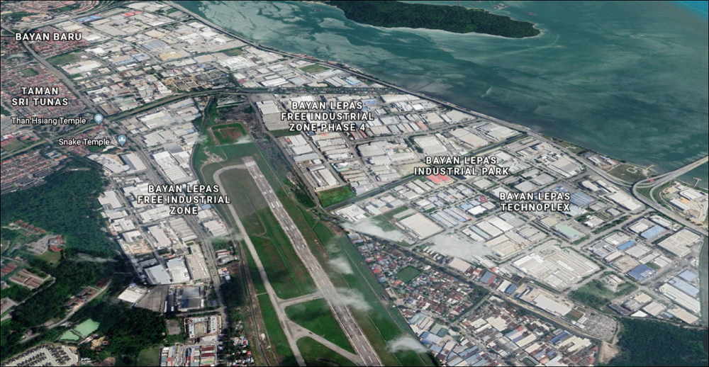 Bayan Lepas industrial zone. — Screen capture via Google Earth