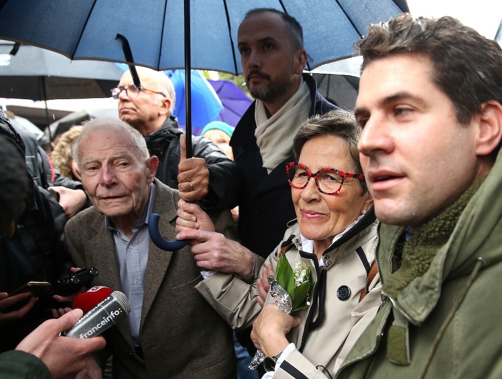 Parents and relatives of French quadriplegic Vincent Lambert, his father Pierre Lambert (left), her mother Viviane Lambert (second right) and his half-brother David Philippon (centre) speak to the press in Reims May 19, 2019. u00e2u20acu201d AFP picnn