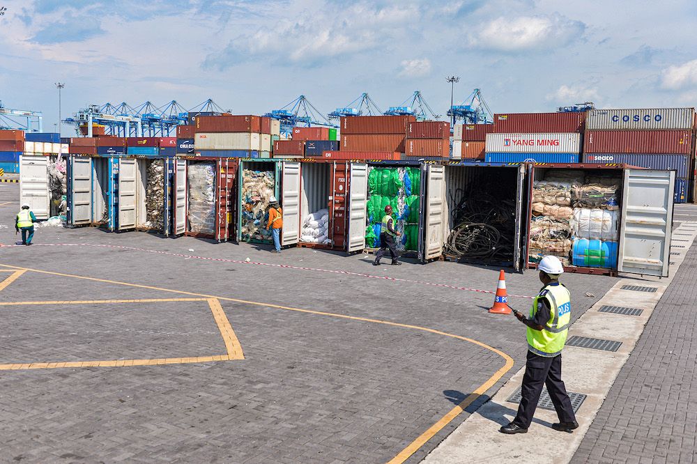 Containers with imported plastic waste are seen in Port Klang May 28, 2019. — Picture by Mukhriz Hazim