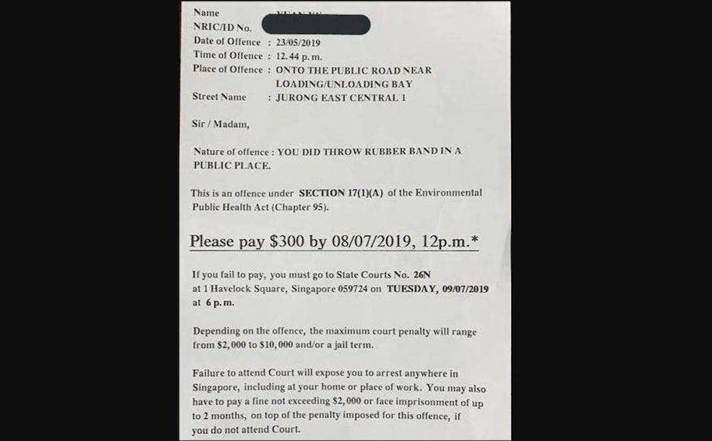 A photo of the ticket issued to the man for littering was posted on social media, and quickly became viral. u00e2u20acu201d TODAY pic