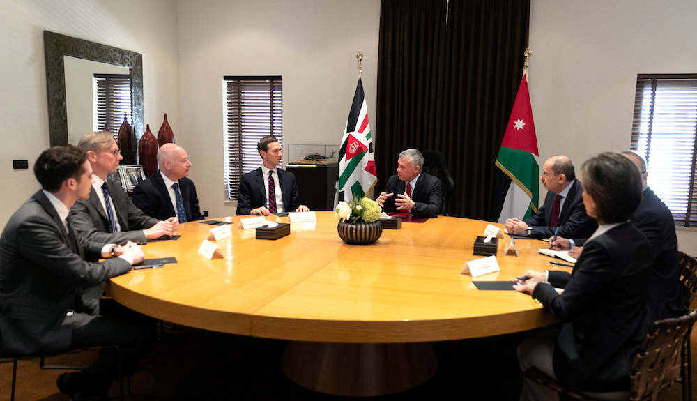 Jordan's King Abdullah meets with Senior White House Advisor Jared Kushner in Amman May 29, 2019. u00e2u20acu201d Reuters picnn