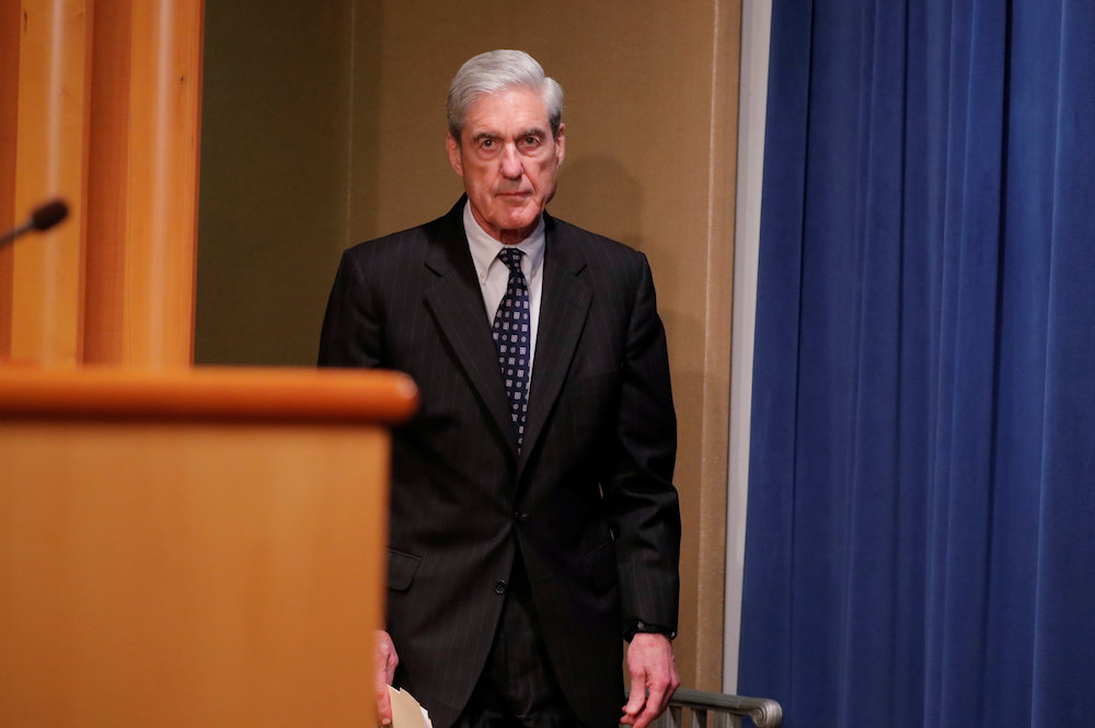 US Special Counsel Robert Mueller arrives to deliver a statement on his investigation into Russian interference in the 2016 US presidential election at the Justice Department in Washington May 29, 2019. u00e2u20acu201d Reuters picnn