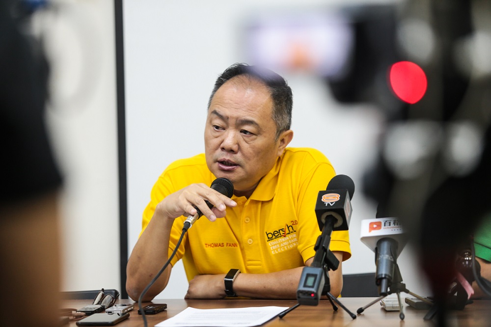 Bersih 2.0 chairperson Thomas Fann speaks to reporters during a press conference in Petaling Jaya May 31,2019. u00e2u20acu201d Picture by Ahmad Zamzahuri